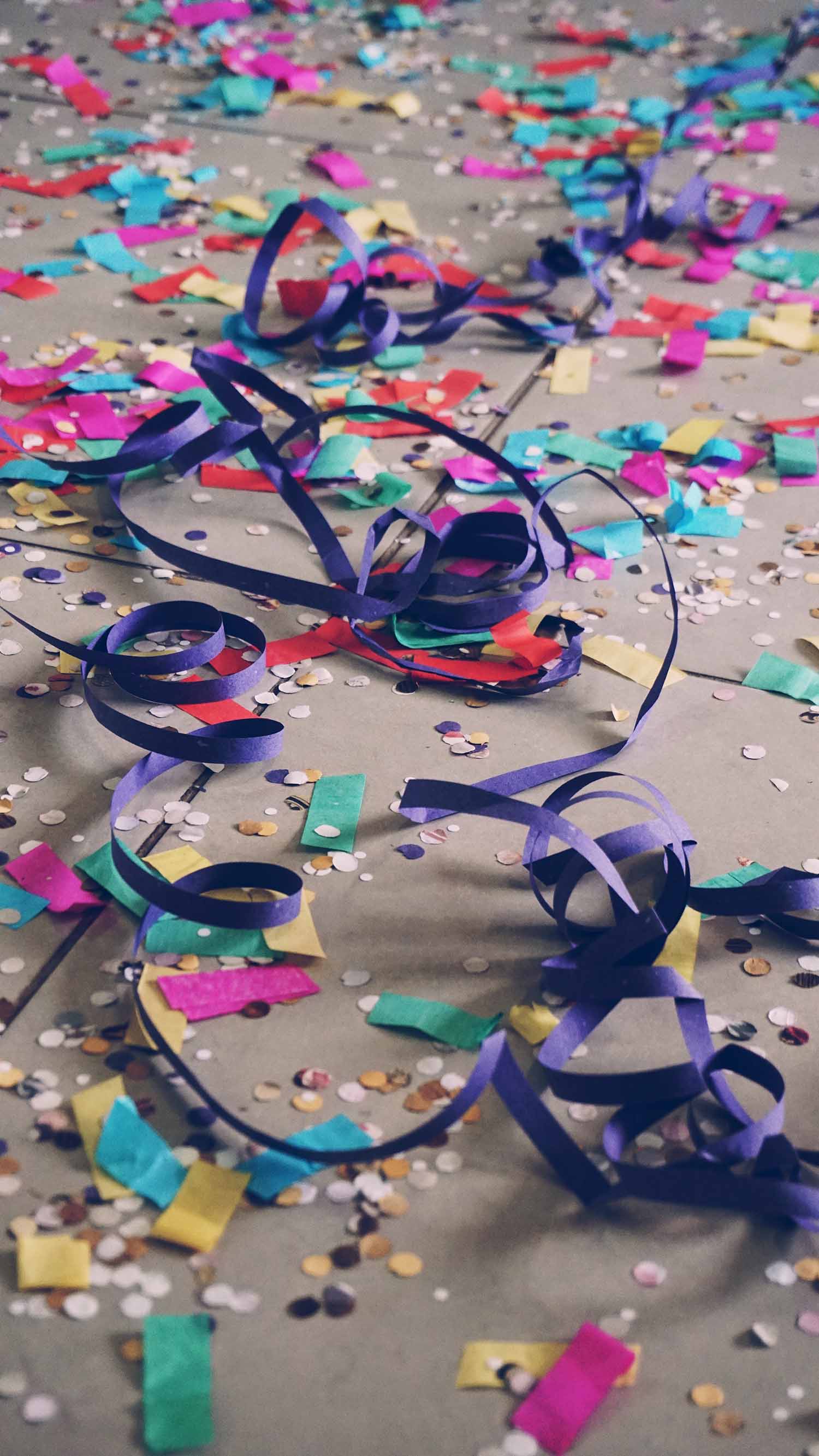 Confetti on ground